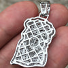 925 Sterling Silver Iced Baguette Crown Jesus Pendant (SMALL)
