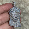 925 Sterling Silver Iced Flooded Out Baguette Crown Jesus Pendant (Medium)