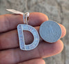 925 Sterling Silver Iced Flooded Out Baguette Initial Letter A-Z Flooded Out CZ Pendant