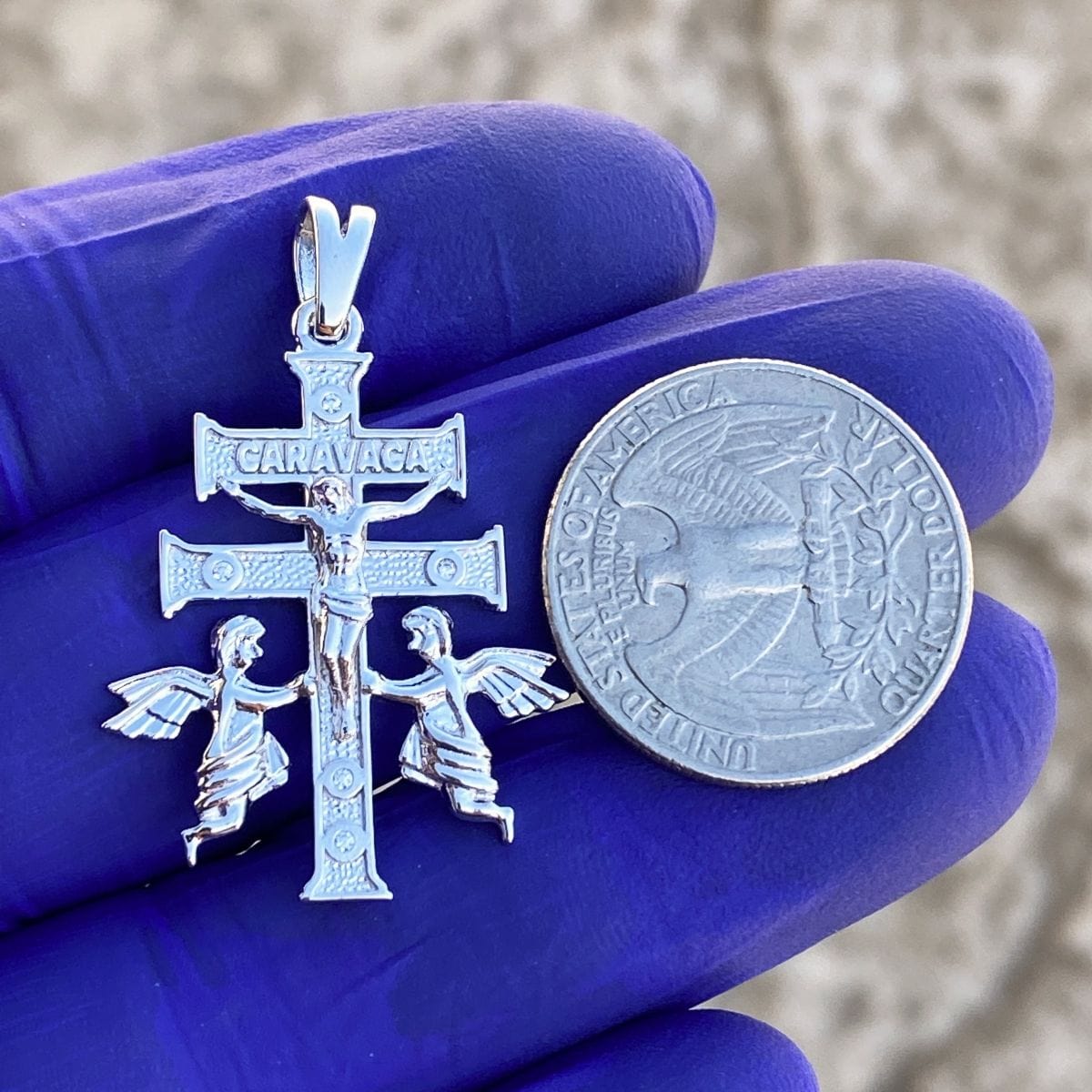 925 Sterling Silver Four 4-Way Cross Medal Medalla Milagrosa Miraculous  Pendant