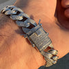 925 Sterling Silver Miami Cuban Link Moissanite Bracelet 12MM 8" Inch