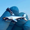 925 Sterling Silver Oxidized Great White Shark Pendant
