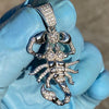 925 Sterling Silver Scorpion Iced CZ Pendant 1.25"