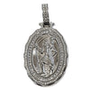 925 Sterling Silver St Saint Christopher Medal CZ Medallion Pendant