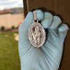 925 Sterling Silver St Saint Christopher San Cristobal Medal CZ Medallion Pendant