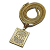 Allah Book Pendant Gold Finish 36" Franco Chain Necklace