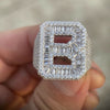 B / 10 925 Sterling Silver Initial Letter Iced Baguette Flooded Out Ring
