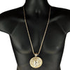 Big Jesus Medallion Gold Finish Rope Chain Necklace Iced Flooded Out 4MM 30"
