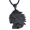 Black Indian Chief 36" Franco Chain Necklace
