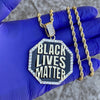 Black Lives Matter Octagon Gold Finish Rope Chain 24"