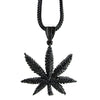 Black Pot Weed Marijuana Leaf 36" Franco Chain
