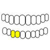 Bottom Right Dbl Cap 10K Gold Double Cap Heart Cutout & Open Face Tooth Custom Grillz