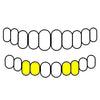 Bottom Right & Left Dbl Cap 10K Gold Double Cap Heart Cutout & Open Face Tooth Custom Grillz