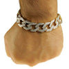 Cuban Link Glitter Bracelet Gold Finish Squared Links