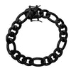 Figaro Link Bracelet Black Stainless Steel 12MM 8.5"