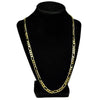 Figaro Link Gold Finish Chain Necklace 24" x 6.5MM