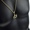 Gold Finish Allah Symbol Pendant 24" Rope Chain Necklace