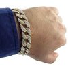 Gold Finish Full Stone Cuban Link Iced Bracelet 8" Inch