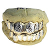 Gold Plated over 925 Silver Two-Tone Diamond-Cut Custom Grillz