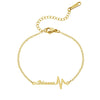 Heartbeat Custom Name Pendant Letters Personalized Women's Bracelet