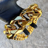 Hip Hop Chain Cuban Link Chunky Plastic Big Jumbo Necklace Gold-Tone 62MM