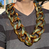 Huge Hip Hop Chain Cuban Link Chunky Plastic Necklace Gold-Tone 62MM