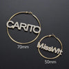 Huge Hoop Iced Flooded Out Letters Personalized Name Circle Custom Earrings 50mm 60mm 70mm