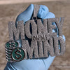 Huge "Money on My Mind" Hip Hop Pendant Iced Flooded Out Silver Tone