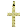 Jesus Crucifix Gold Plated over 925 Silver Iced Baguettes Small Pendant 1.25"