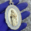 La Virgen De Guadalupe Gold Finish over 925 Silver Pendant 2.75" (Large)