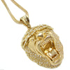 Lion Head Gold Finish 36" Franco Chain Necklace