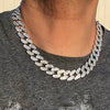 Men's 925 Sterling Silver Iced Cuban Chain 15 mm Thick 18"-24" Necklace