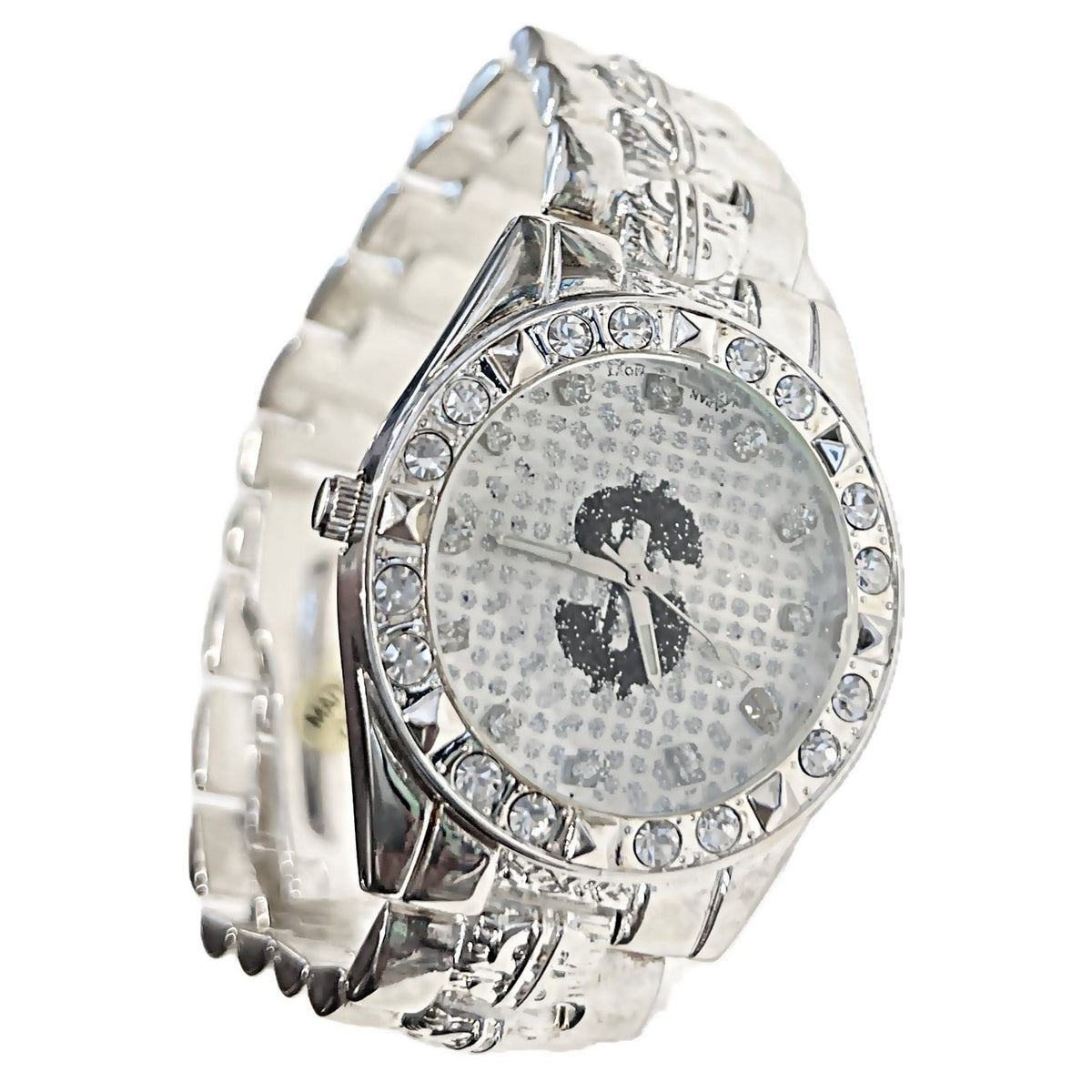 Black Dollar $ Sign Symbol Old School Hip Hop Watch Iced