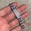 Mens 925 Sterling Silver Presidential Bracelet Iced CZ 11MM Thick 8.5"