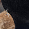 Moissanite Cross Dangle Hoop Earrings 2.1ct VS D  Pass Diamond Tester Iced Flooded Out 925 Sterling Silver
