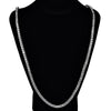One Row Silver Tone Iced Tennis Chain Iced Necklace 30" 5MM