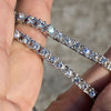 One-Row Silver Tone Tennis Chain Iced Flooded Out Necklace 3.8MM 20"