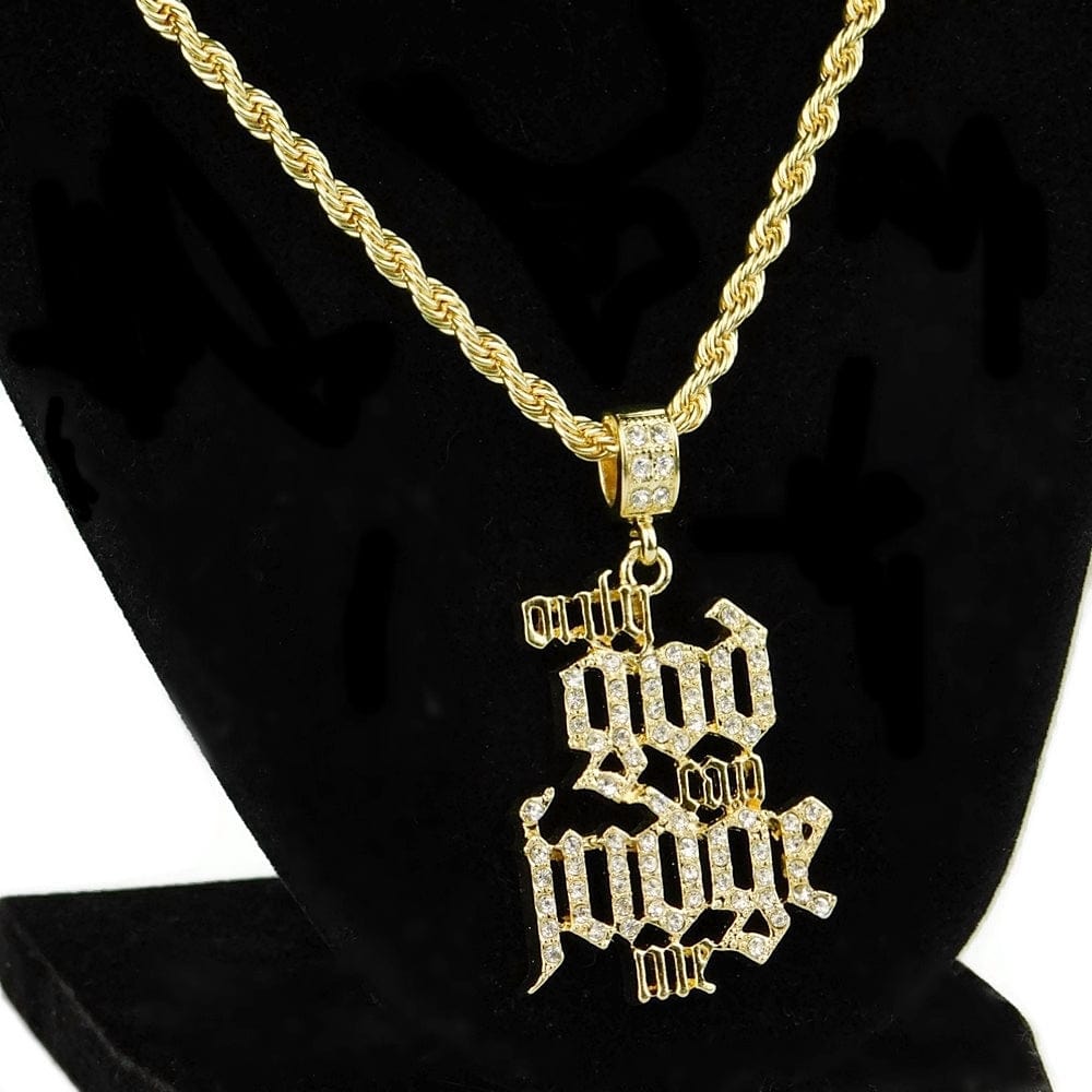 Only God Can Judge Me Gold Finish Rope Chain Necklace 24