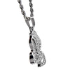 Pray Hands Pendant Silver Tone Rope Chain Necklace 24"