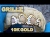 10K Gold Diamond Cut Open Face Teeth Custom Grillz