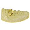 Real 14K Gold Open Face Canine Custom Caps Grillz w/Back Bar