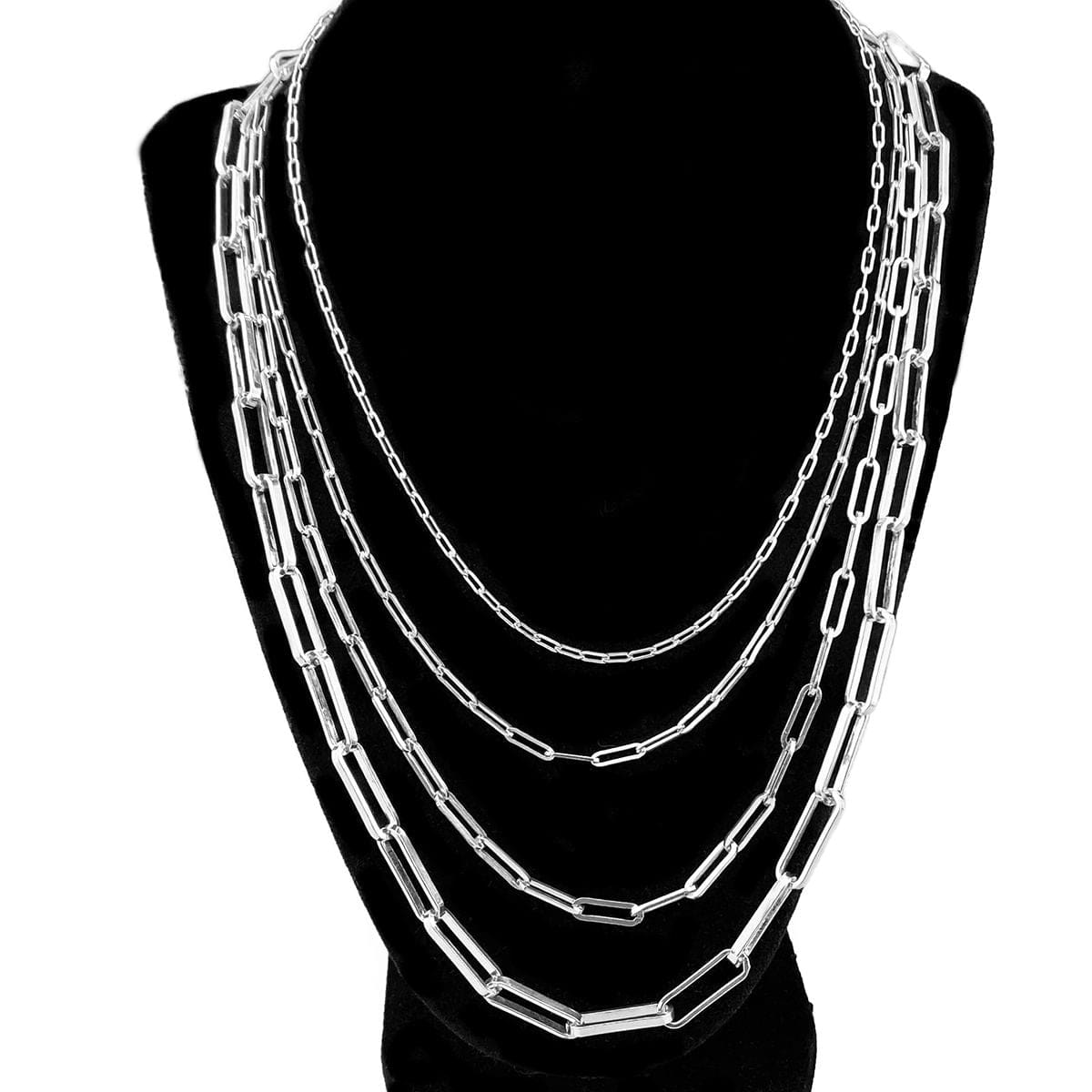 Virginia Sterling Silver Paperclip Necklace in White Topaz  BARSKY JEWELERS 14k over sterling silver paper clip necklace  NIB main image 2
