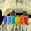 Real Solid 925 Sterling Silver Bottom Rainbow Grillz
