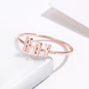 Rose Gold / 5 Ladies Custom Name Ring Block Letters Personalized Initials