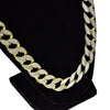 Sand Blast Gold Finish Cuban Chain Necklace 24" x 18MM