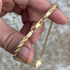 Shark Iced Pendant Gold Finish Rope Chain Necklace 24"