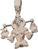 Silver 14K Gold Plated 925 Sterling Silver 2.25ct Moissanite Egyptian Anubis Pendant