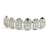 Silver Tone Bling Paved Iced Top Teeth Grillz
