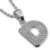 Silver Tone D Letter Micro Chain Rope Necklace