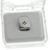 Silver Tone Iced CZ Single Stone Top Tooth Cap